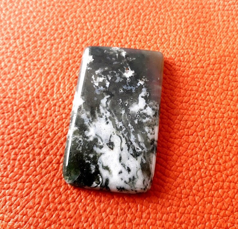 Moss Agate Baguette Shape Gems Moss Agate Stone 27x47x5 mm Natural Moss Agate Moss Agate Gemstone