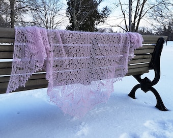 Pdf knitting pattern Knit shawl Lace shawl Crocus Shawl knitting pattern Instant Triangular plus size knitted shawl Digital Download