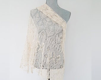 Shawl knitting pattern Instant Digital Download Pdf pattern for wedding shawl wrap Linen, wool Triangular lace shawl Gift for knitters