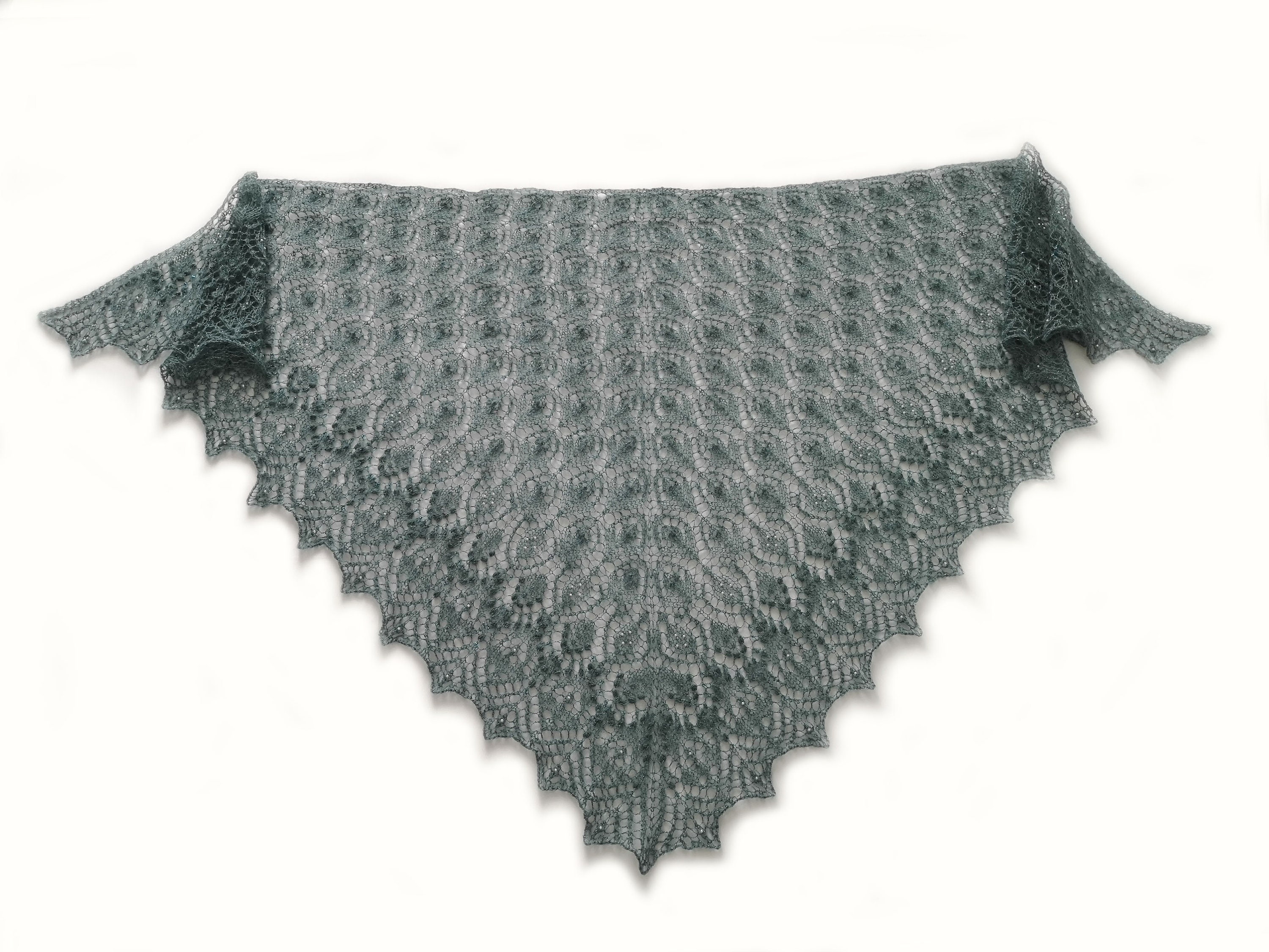 Pdf knitting pattern Knit shawl Easy knit pattern Lace shawl Pelicans & Pearls Shawl knitting pattern Instant Digital Download