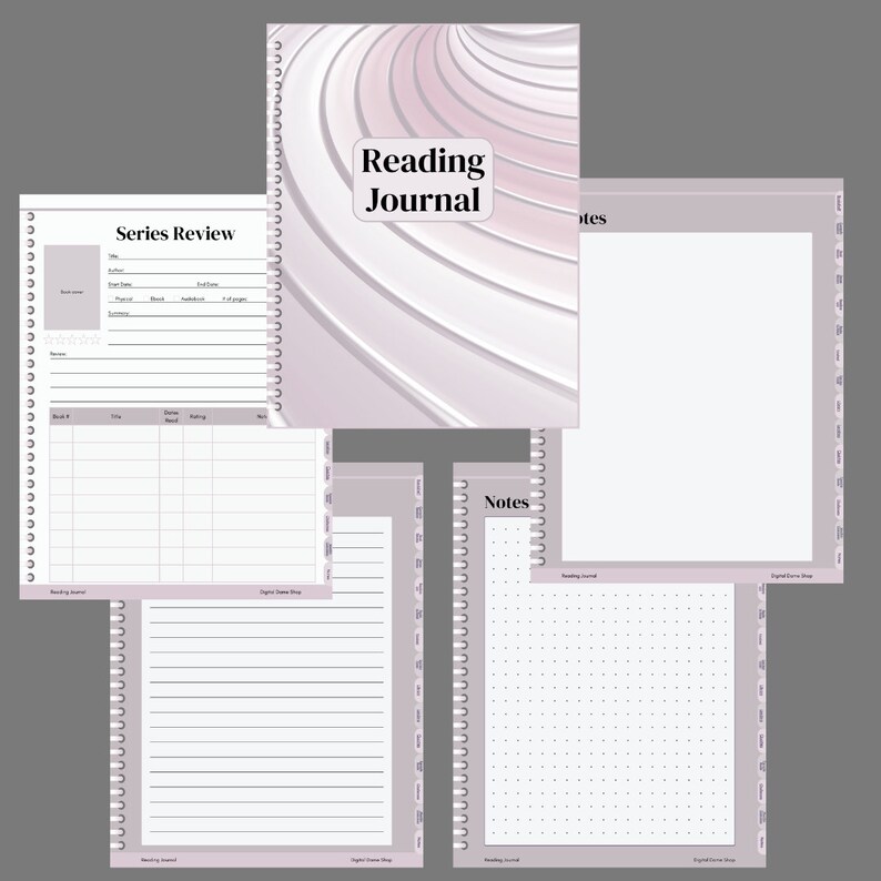 Digital Book Journal Printable Reading Log Reading Tracker Etsy