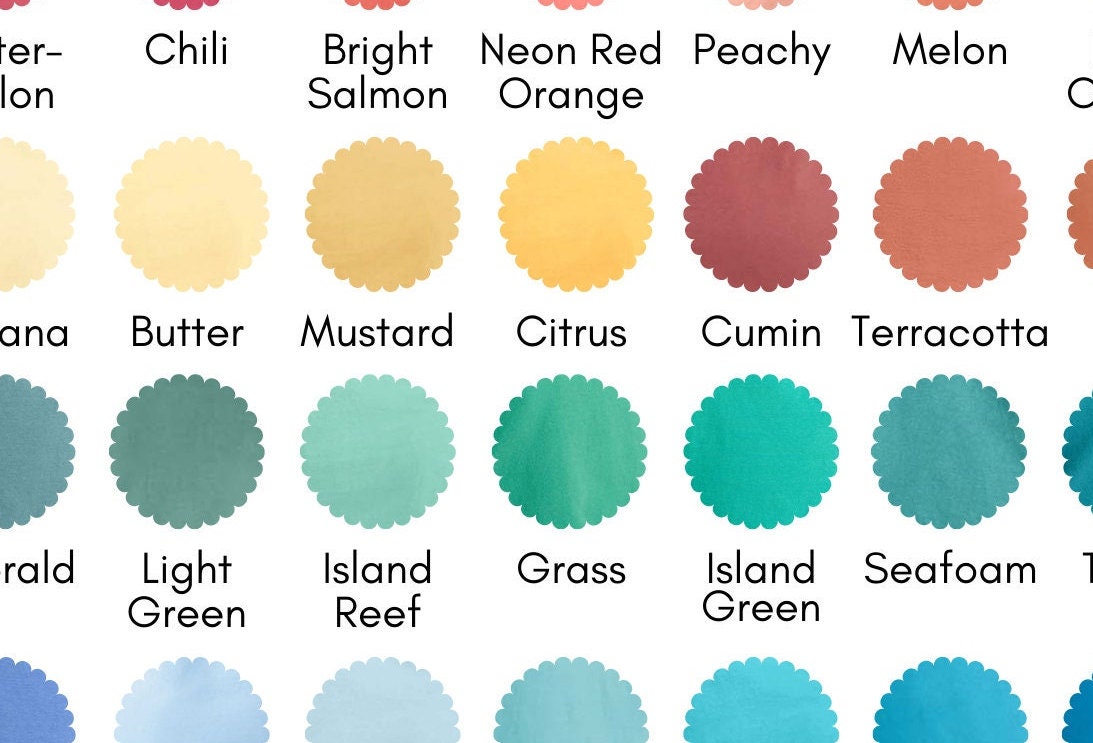 Editable Comfort Colors 1717 Color Chart and Size Chart, Comfort Colors