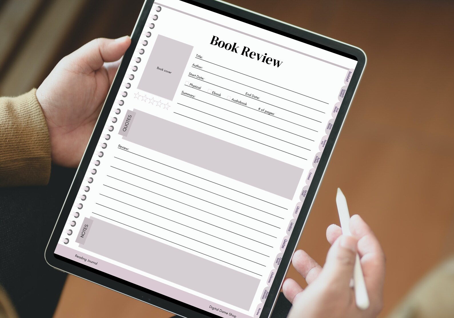 Digital Book Journal, Printable Reading Log, Reading Tracker, Reading