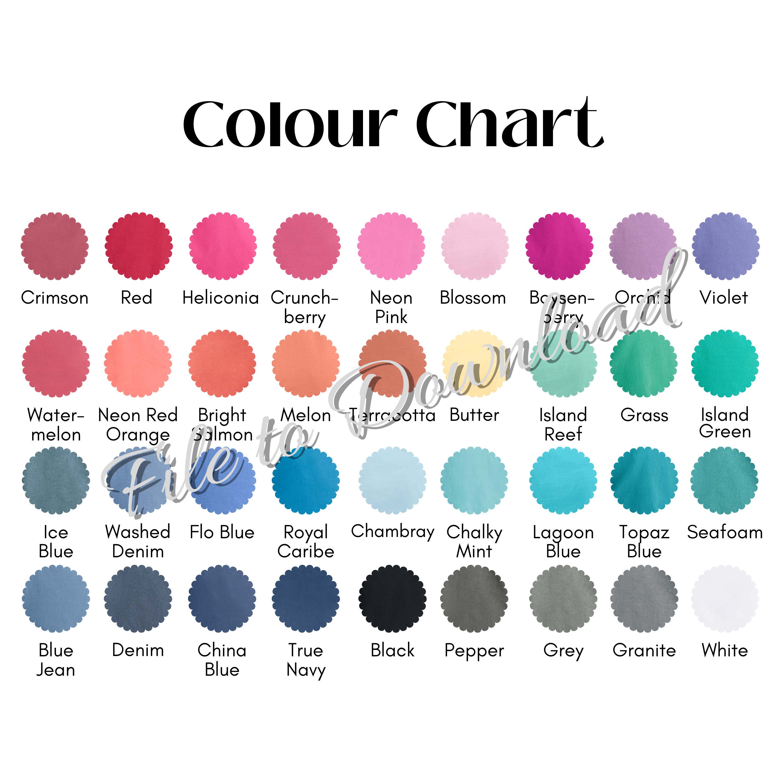 Comfort Colors 9018 Color Chart, CC9018 Youth Midweight T-shirt