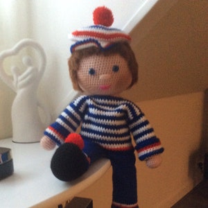 The little sailor (version 2) crochet, PDF file to download (in French)