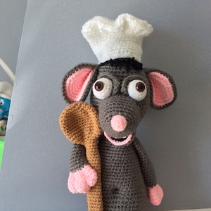 Ratatouille, the little rat cook, my crocheted version, PDF file to download directly (in French) only
