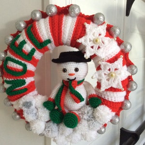 Crochet Christmas wreath, PDF file to download (in French)Only