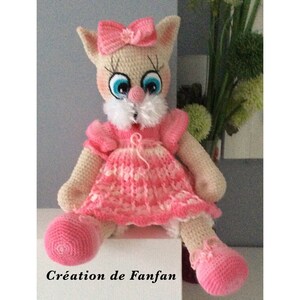 Calinette the crochet cat, PDF file to download (in French)
