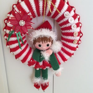 Christmas wreath, crochet, PDF file to download (French) only