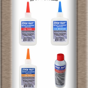 CA Glue Stick Fast Starter Cyanoacrylate Thin Medium Thick Activator Free Ship