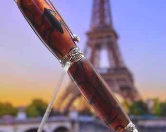 Handmade Stained Glass Writing Pen & Resin Rollerball Or Fountain Pen ART 1585 Engravable Groomsmen Retirement Graduation Gift Custom