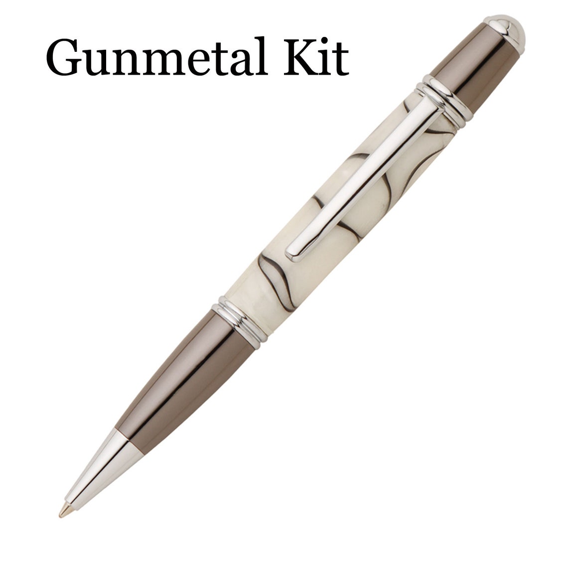 Gatsby Pen Kit Chrome 24 kt Gold Gunmetal Or Bushings Wood Etsy