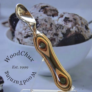 Ice Cream Scoop Handmade Colorgrain Wood or Pizza Cutter Heavy Stainless Steel 238