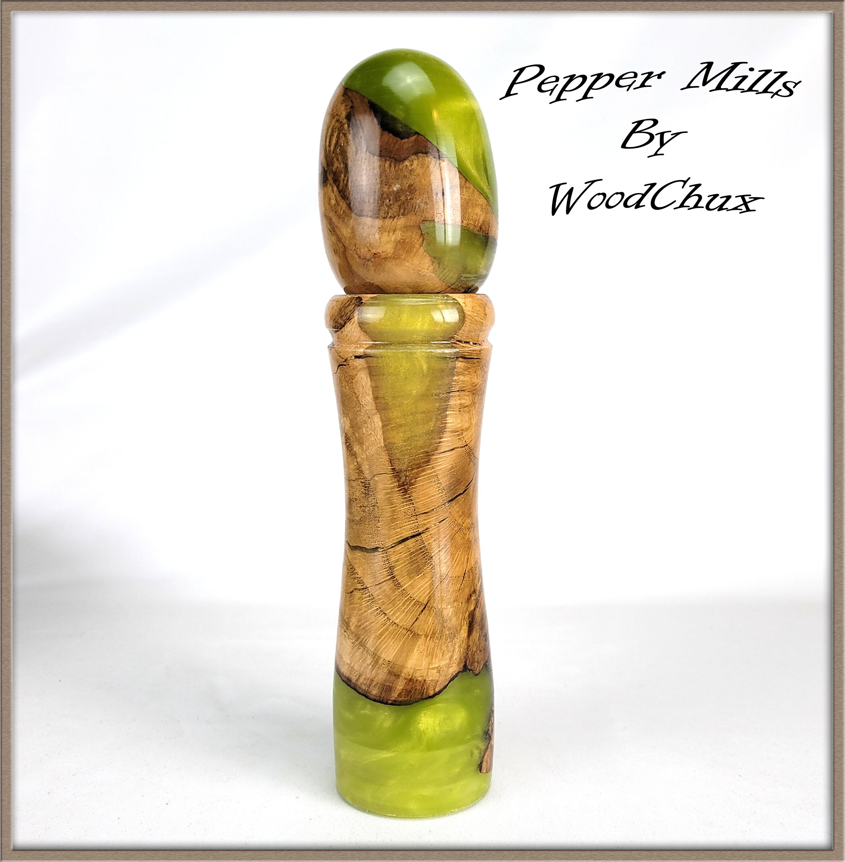 Pepper Mill Grinder Peppermill Maple Burl Wood & Resin Wooden Etsy