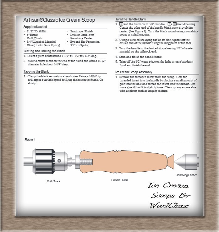 1 Ice Cream Scoop Woodturning Lathe Kit Stainless Steel Fast Etsy