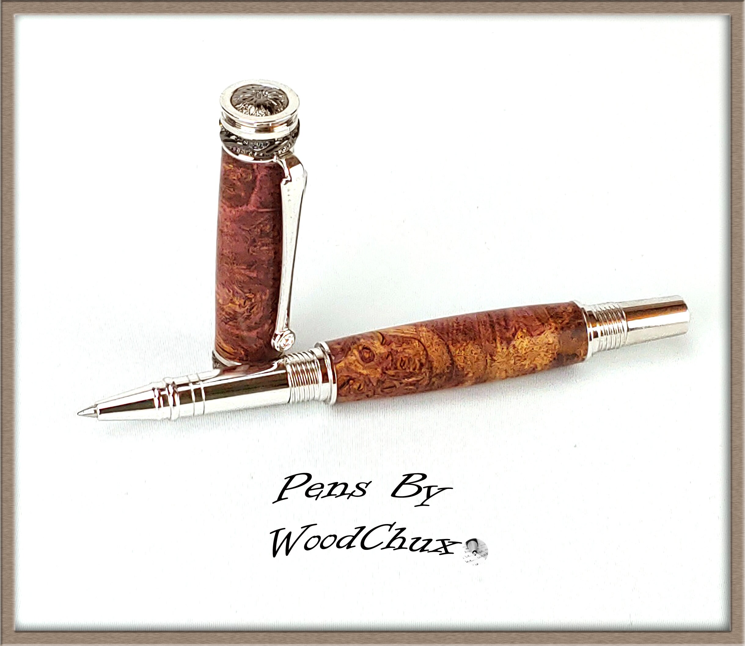 453 Capo Sotto Handmade Purple Maple Burl Wood Writing Etsy