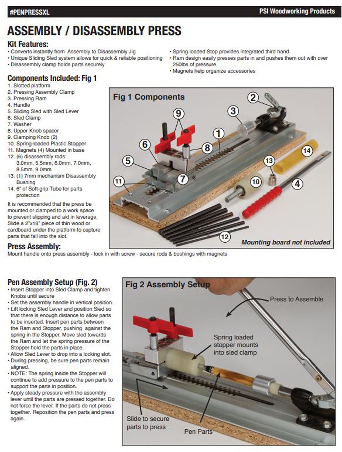 Assembly/Disassembly Pen Press PSI Wood Turning Lathe Etsy
