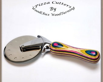 Handmade Pizza Cutter Spectraply Wood or Ice Cream Scoop  Heavy Stainless Steel 432