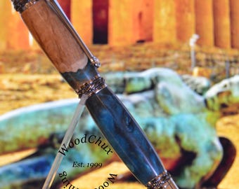 Handmade Exotic Maple Burl Wood & Resin Rollerball Or Fountain Pen ART 1577a Engravable Groomsmen Retirement Graduation Gift Custom