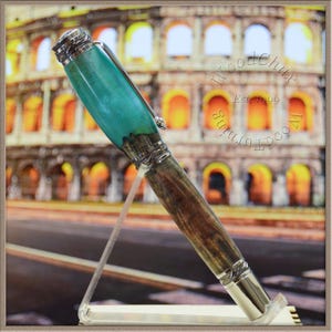 Handmade Exotic Koa Burl Wood & Resin Rollerball Or Fountain Pen ART 1416a Engravable Groomsmen Retirement Graduation Gift Custom