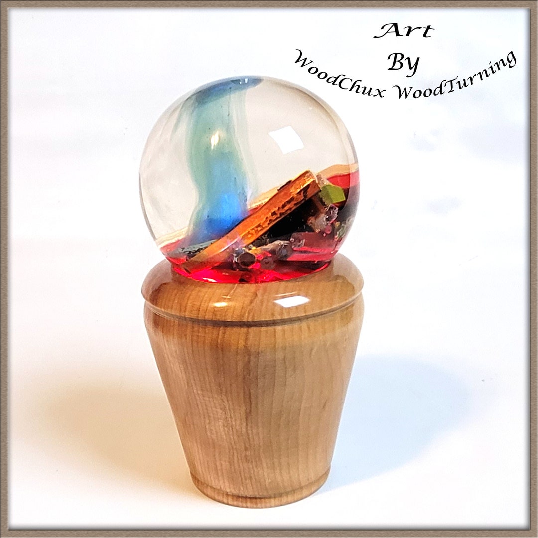 Crystal Ball Handmade Colored Pencil & Resin LED Remote Hand Etsy