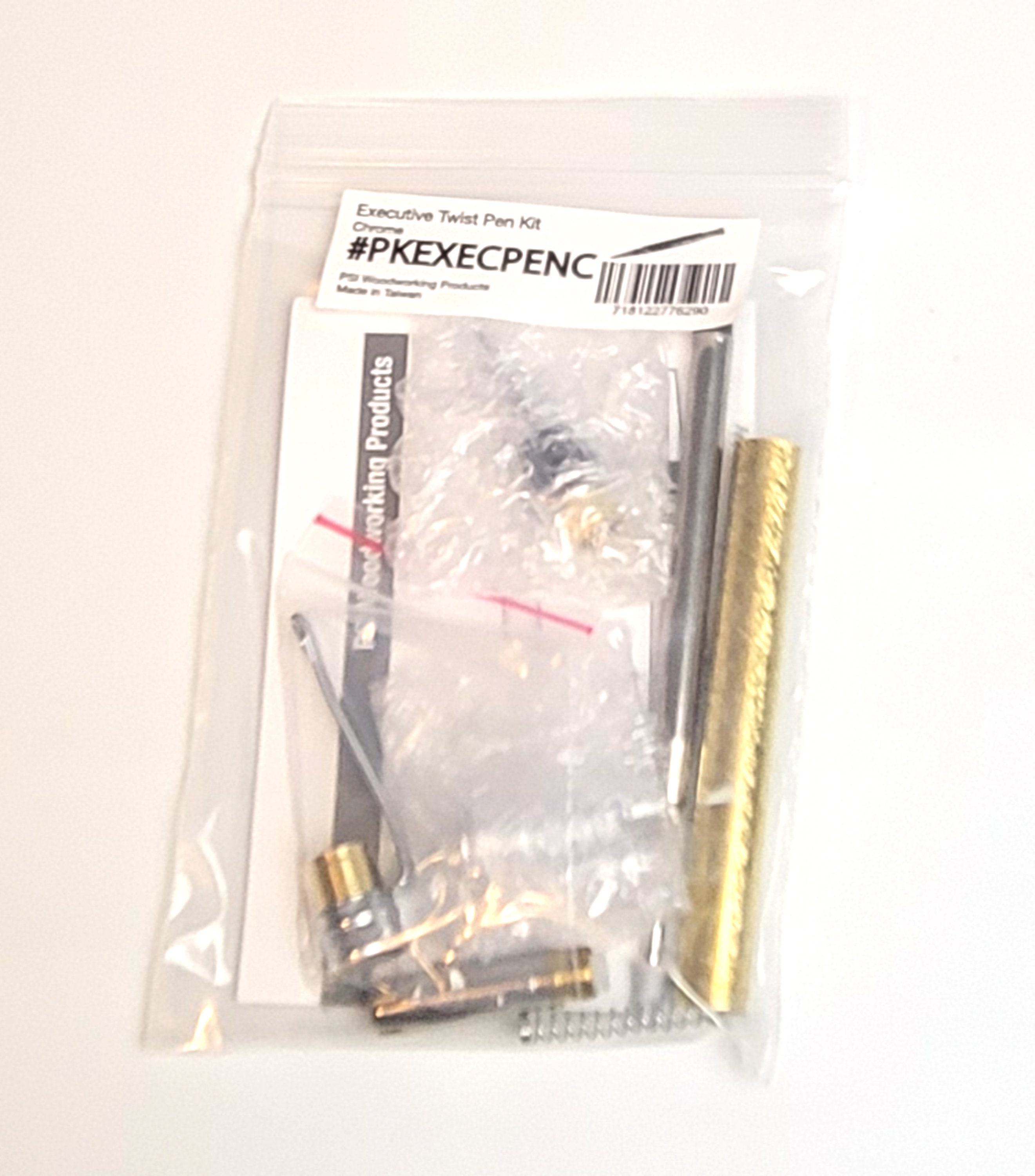 PKM-1 Chrome Gold Ballpoint Twist Pen Kits 