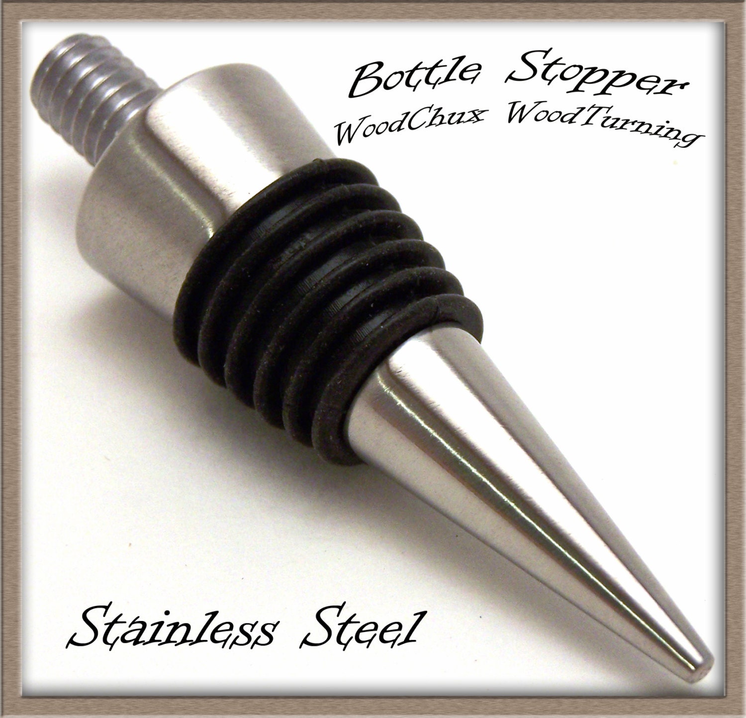 M8x1.25 Classic Bottle Stopper wood turning projet kits in Chrome