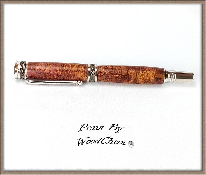 453 Capo Sotto Handmade Purple Maple Burl Wood Writing Etsy