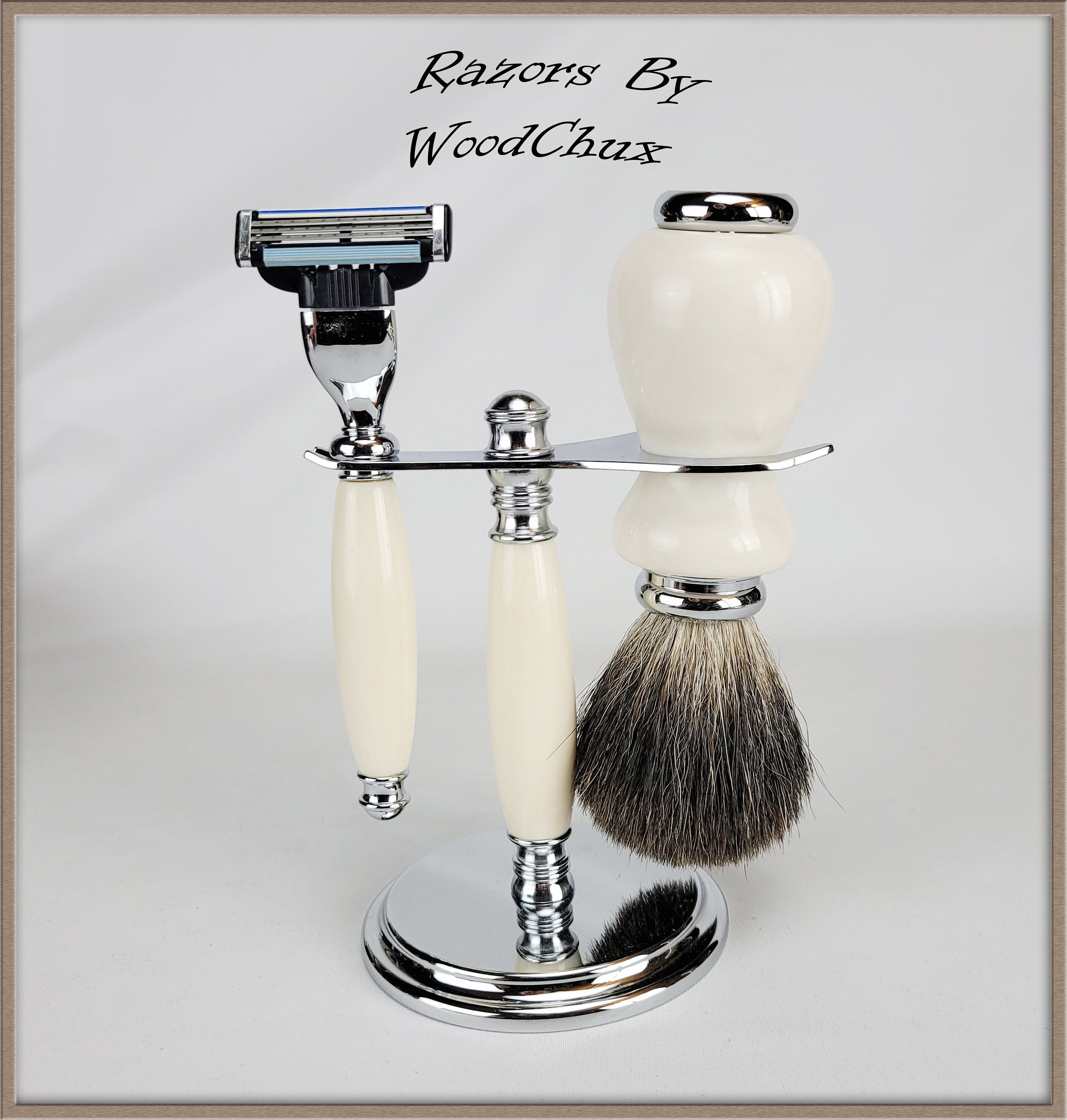 Razor Handmade Classy Ivory Shaving Set Double Edge Safety Mach 3