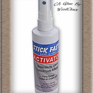 CA Glue Activator Accelerator 2 oz or 8 oz Pump Works On Thick Thin Or Medium Wood Pen Finish