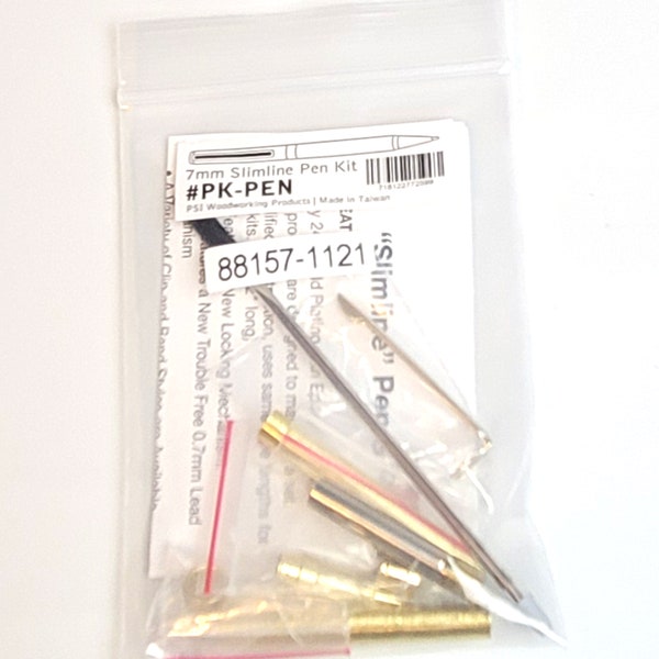 Slimline Gold Gun Metal Rhodium Chrome Ballpoint Pen Kit Or Bushings Or Intructions Woodturning Fast Ship