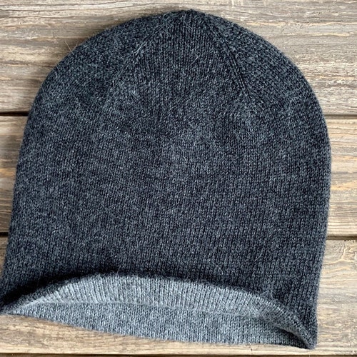 Black Mens Hat Solid Short Beanie Cap Crochet Winter - Etsy