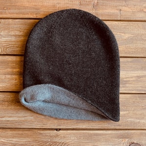 Pure merino beanie, reversible, made in USA