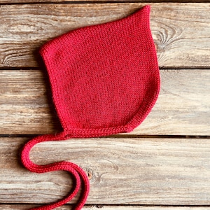 Red Wool Bonnet - Etsy