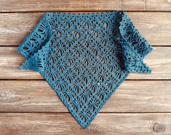 Boho style crochet bandana. Pure cotton. Handmade in USA.