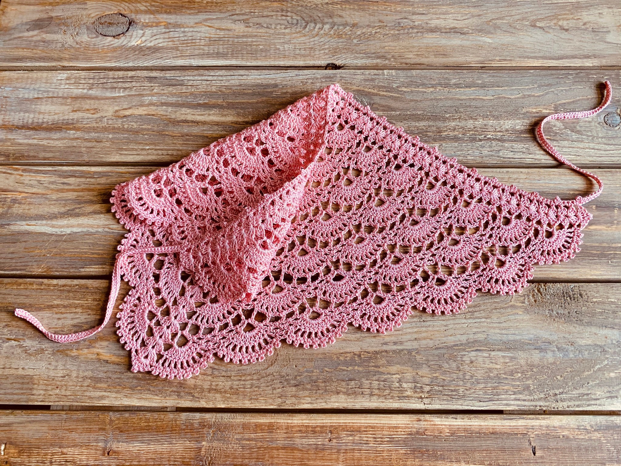 Crochet bandana Triangle headscarf Lace bandana Crochet | Etsy
