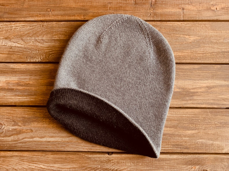 Double Layer Italian Merino Beanie // Smooth Gorpcore Techwear Minimalist Outdoor Hiking Hat image 8