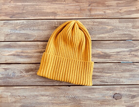 mustard yellow fisherman beanie