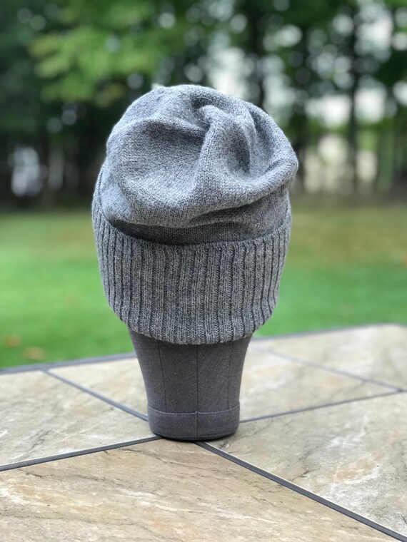 Alpaca Wool Cuffed Beanie: Unisex Gray Knit Hat - Etsy display picture 1