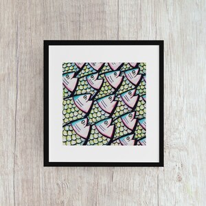 PRINTABLE "School of Fish" for Postcards - Wall Art - Coloring - and More *Printable DIGITAL FILE only*