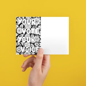1000+ &#39;Your Vote Your Voice&#39; Postcards: Black & White Design