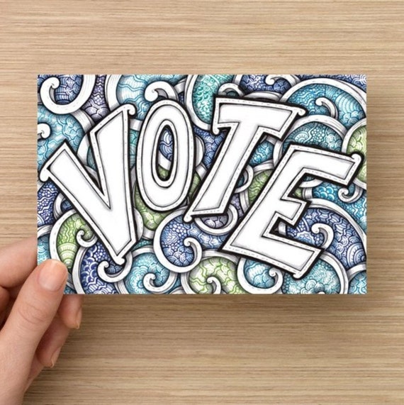 Postcard for Voters Paisley “VOTE&quot;