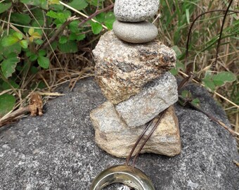 Solid silver moon and stones