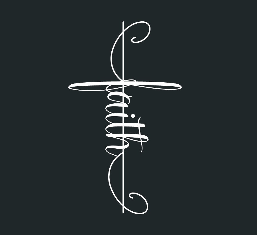 Faith and Cross : DOWNLOADABLE  FILE ONLY png. pdf. svg. dxf. Screen …
