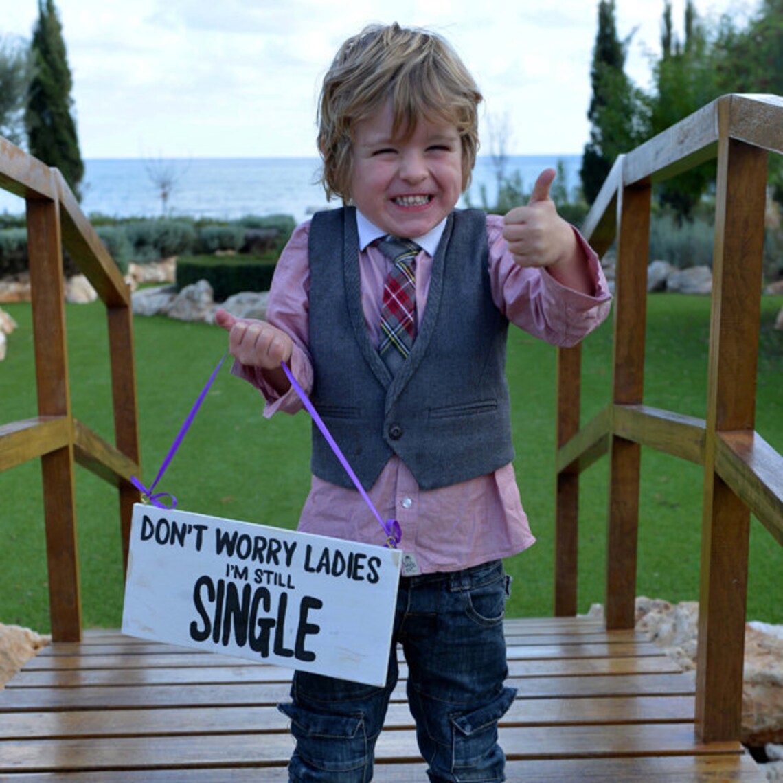 Cheeky page boy wedding sign Don't worry Ladies I'm Etsy
