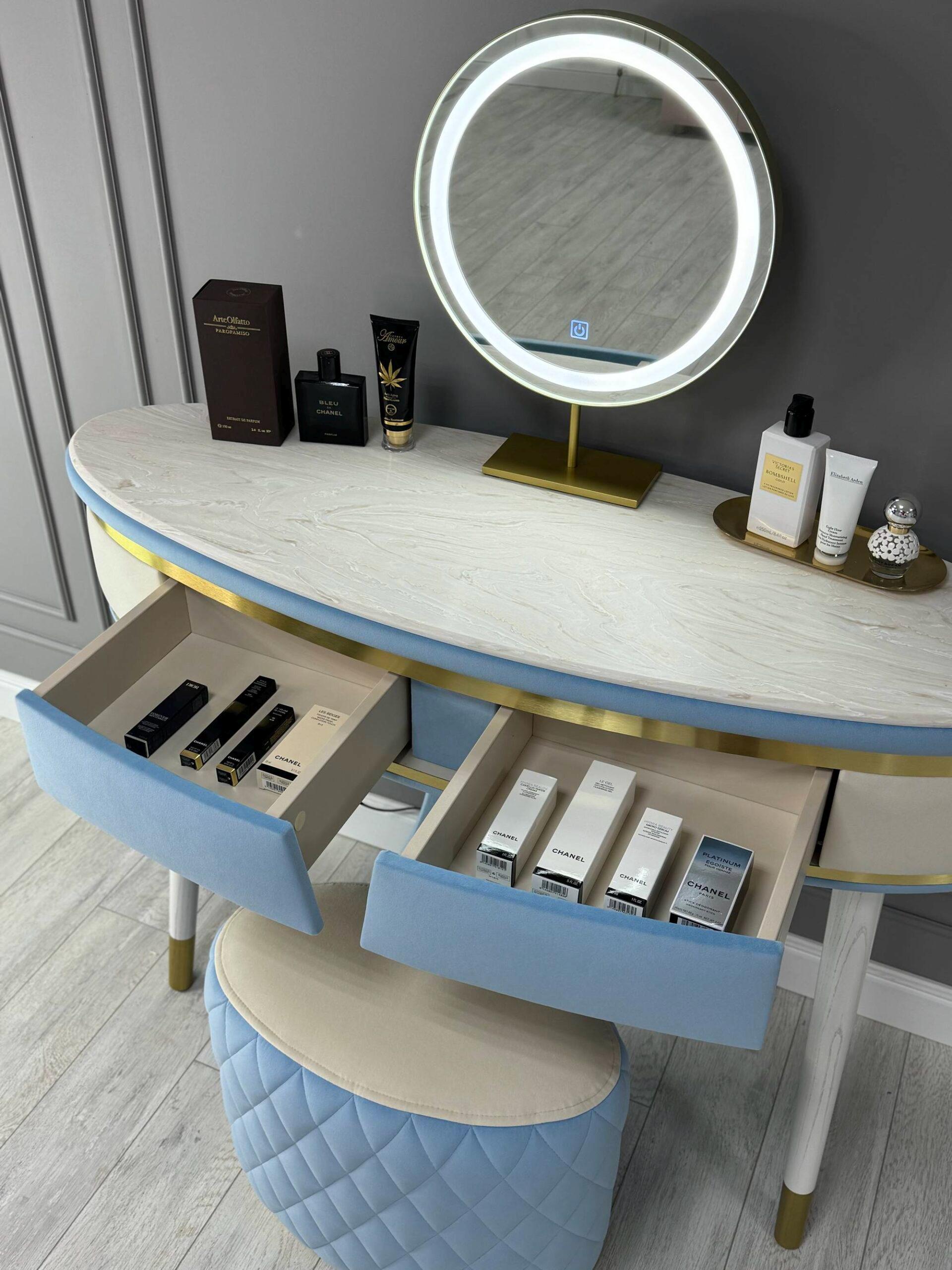 Ladies Table Bedroom Makeup Table Console and Pouf Set Ladies' Table - Etsy