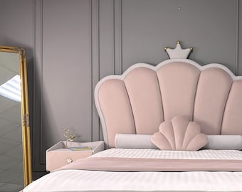 Cabecero Premium,Cabecero suave,Cama de princesas,Decoración moderna del dormitorio,Decoración de pared Velur, Cabecero tapizado