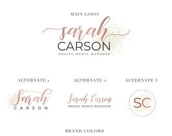 Rose & Glitter Branding Kit, Social Media Designs, Design Bundle for Entrepreneurs, Influencers, Bloggers, Feminine Design, Digital Bundle