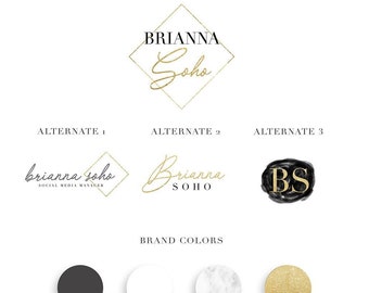 Black and Gold Branding Kit, Social Media Designs, Design Bundle for Entrepreneurs, Influencers, Bloggers, Professionals, Digital Bundle