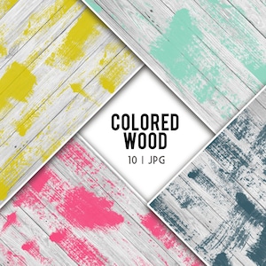 Wood Digital Backgrounds | Colored Wood Background | Painted Wood | Bundle | Clip Art | Digital Design | Banner | Website | Social Media